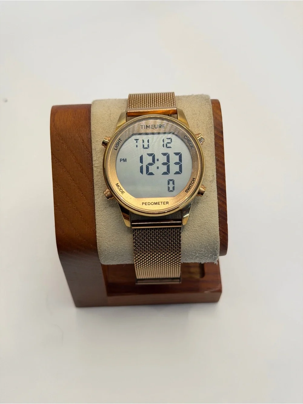 Timeure‎ TU2401 Gold Pedometer Calories Mileage, Mesh Band